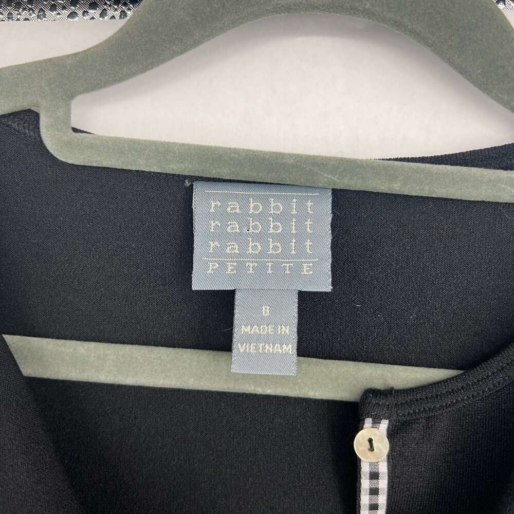 Rabbit Rabbit Rabbit Black Cardigan with Gingham Trim - Picture 4 of 8